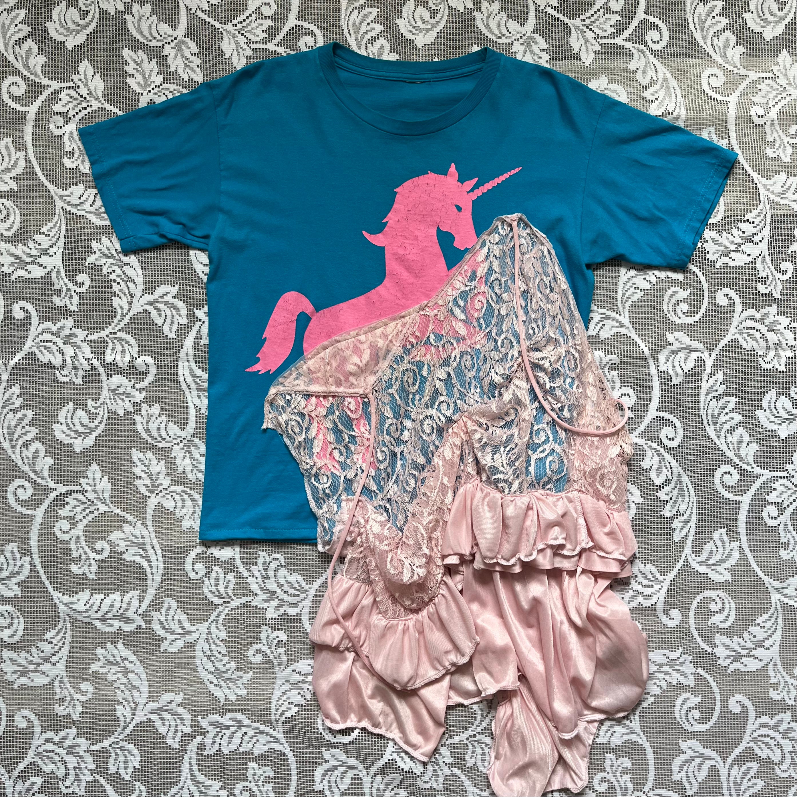 Vintage Unicorn Graphic Lingerie Tee