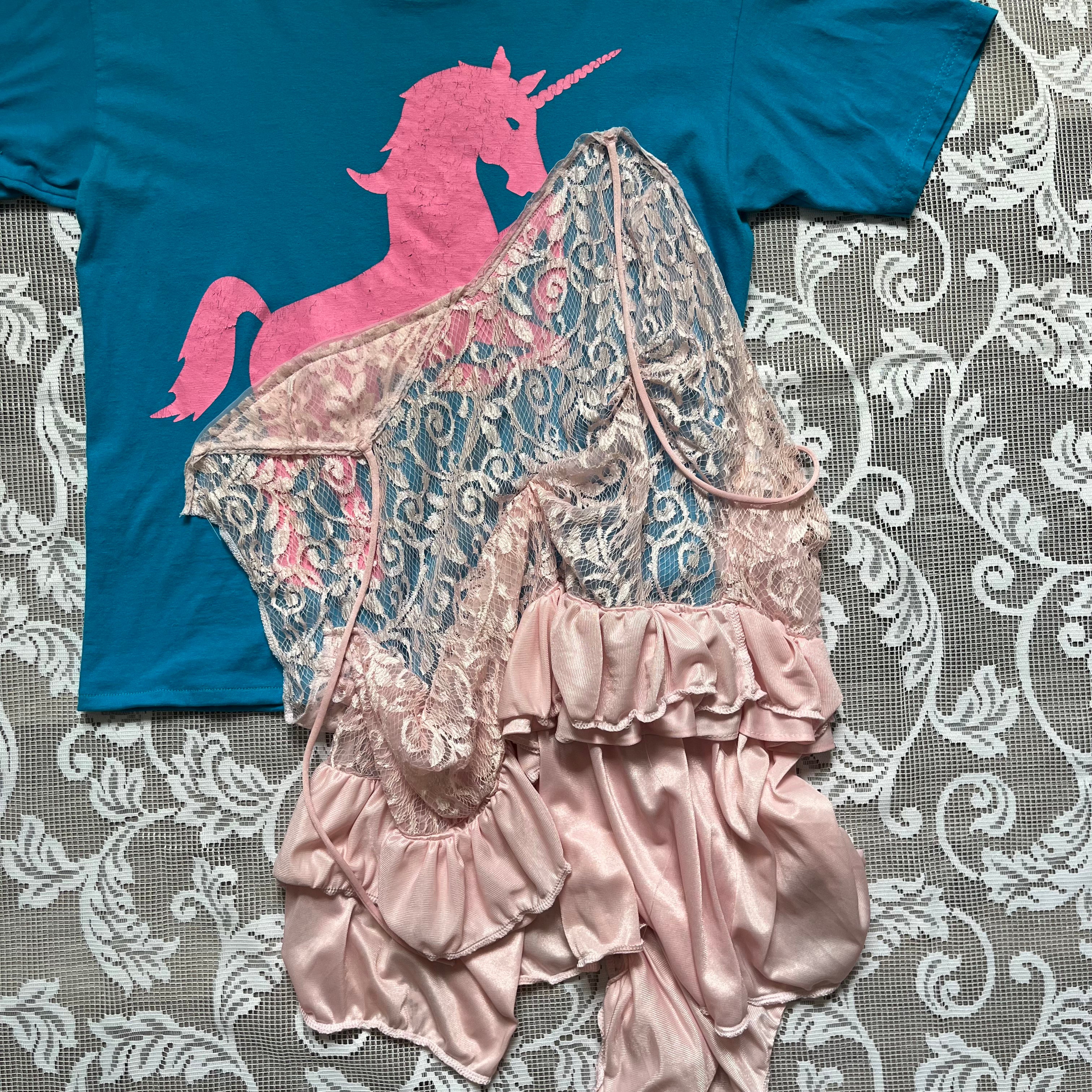 Vintage Unicorn Graphic Lingerie Tee